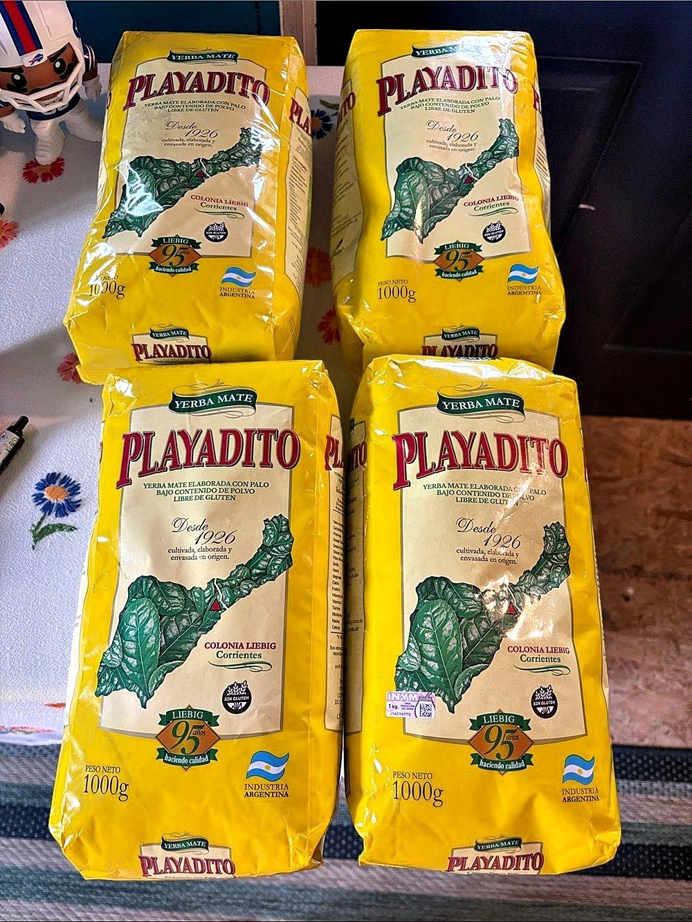 Playadito Yerba Mate Con Palo 1kg 4-Pack 4 kg